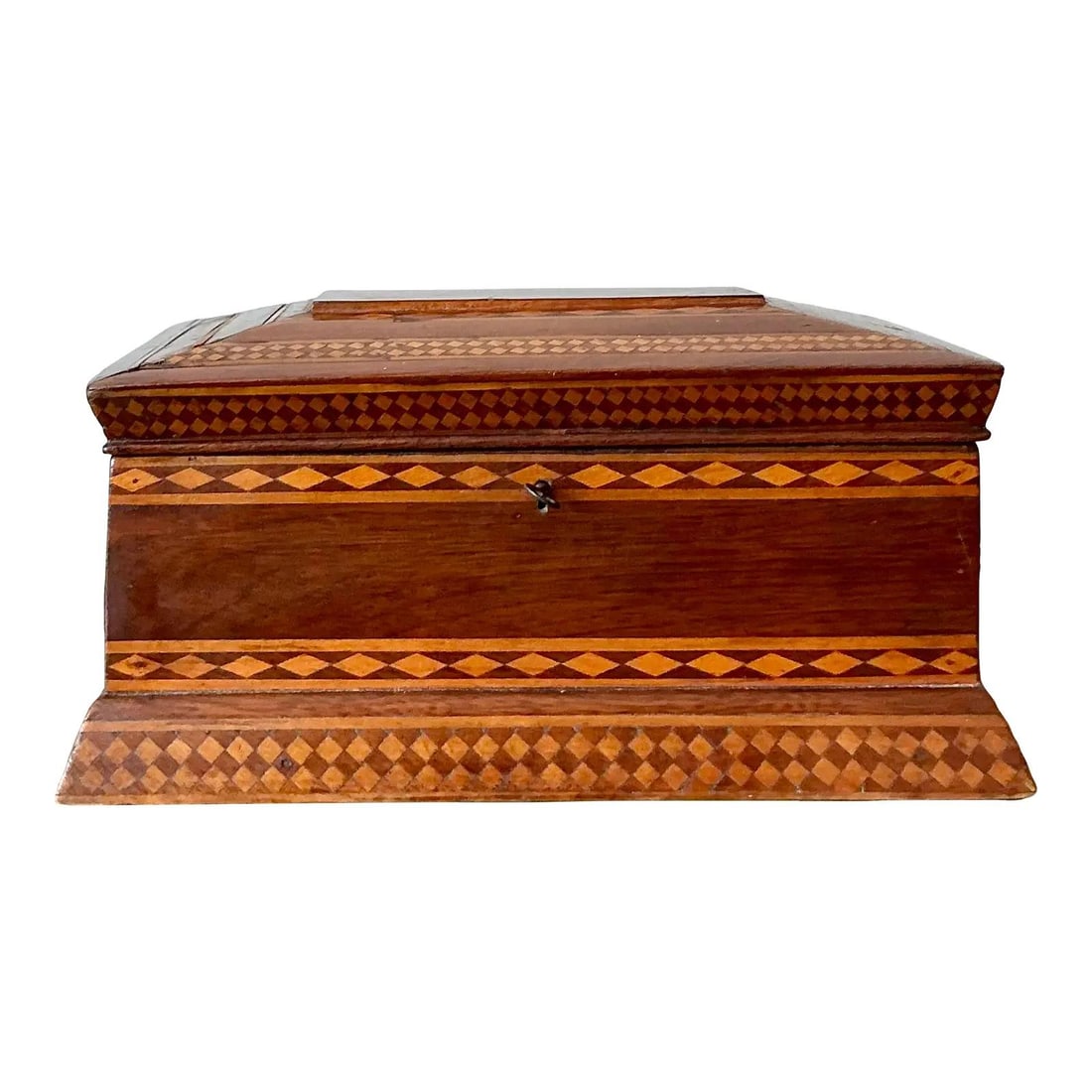 19th Century English Marquetry Veneer Inlaid Decorative Box (1 of 9)