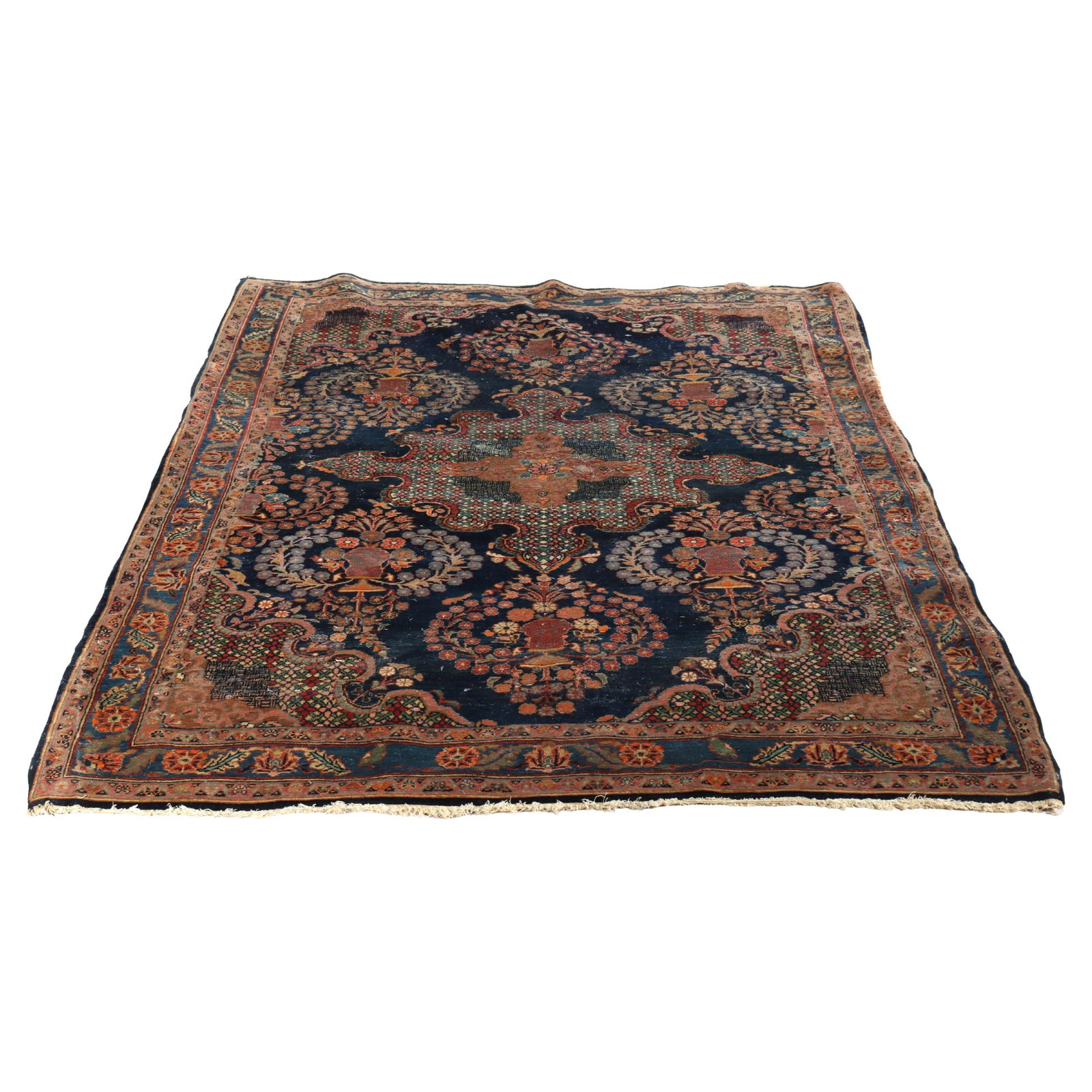 Early 20th Century Persian Sarouk Wool Carpet 75.5 x 52 Inches (1 of 11)