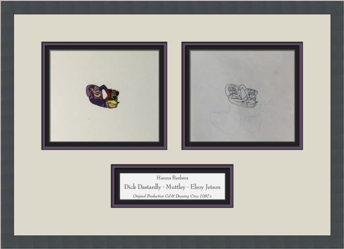 Hanna-Barbera Dick Dastardly Elroy Muttley Hand Painted Animation Cel 1980 (1 of 5)