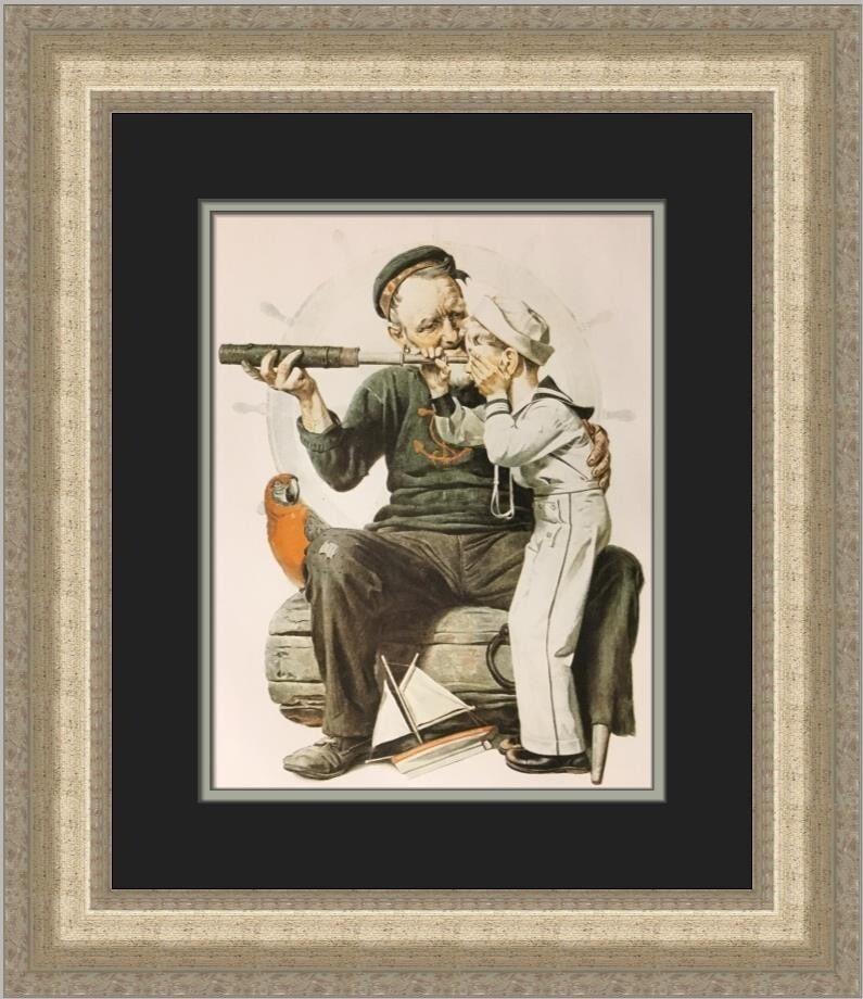 Norman Rockwell Setting One's Site Custom Framed Print 20x18 (1 of 2)