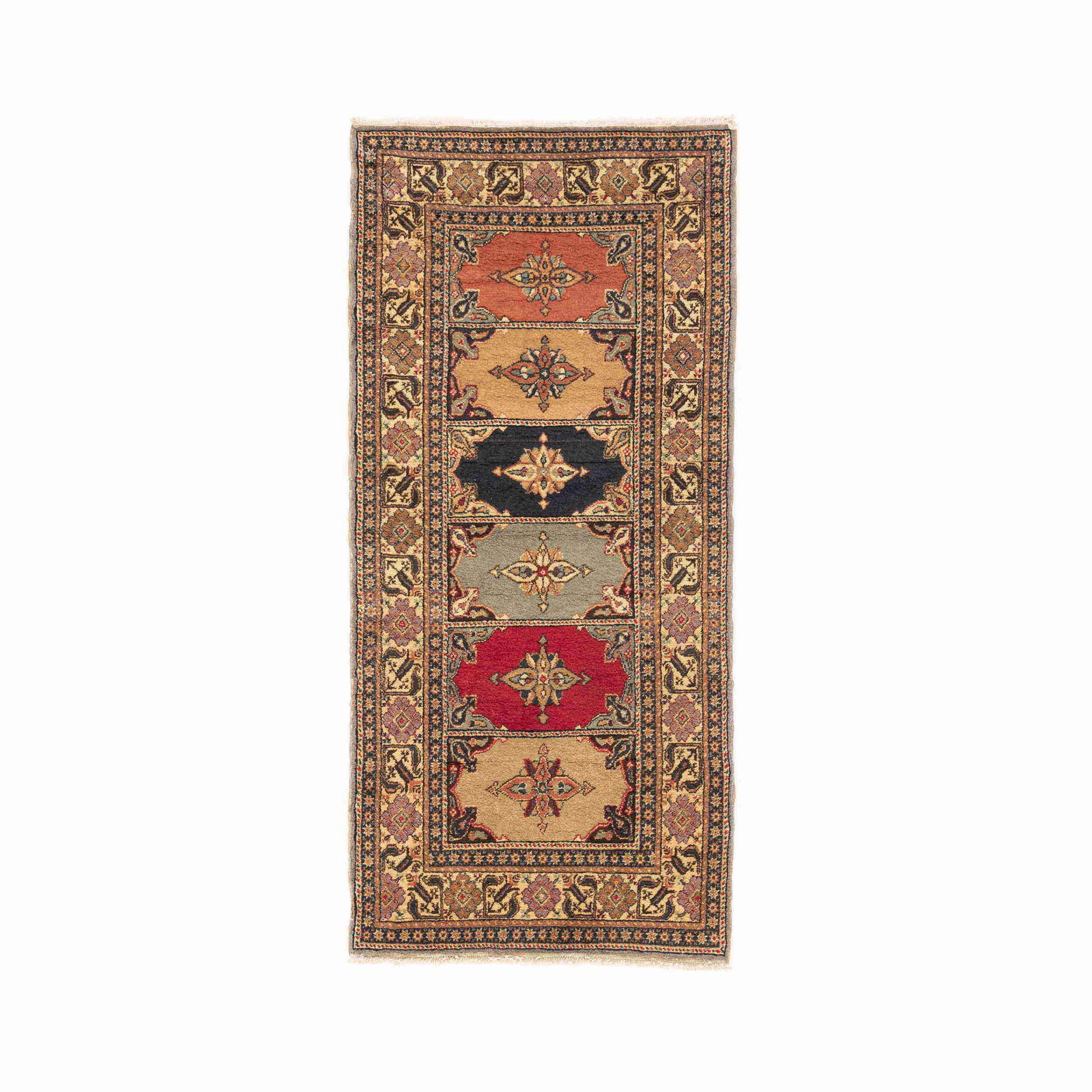 Authentic Kayseri Handmade Wool on Cotton Carpet 37 x 78.7 (1 of 8)