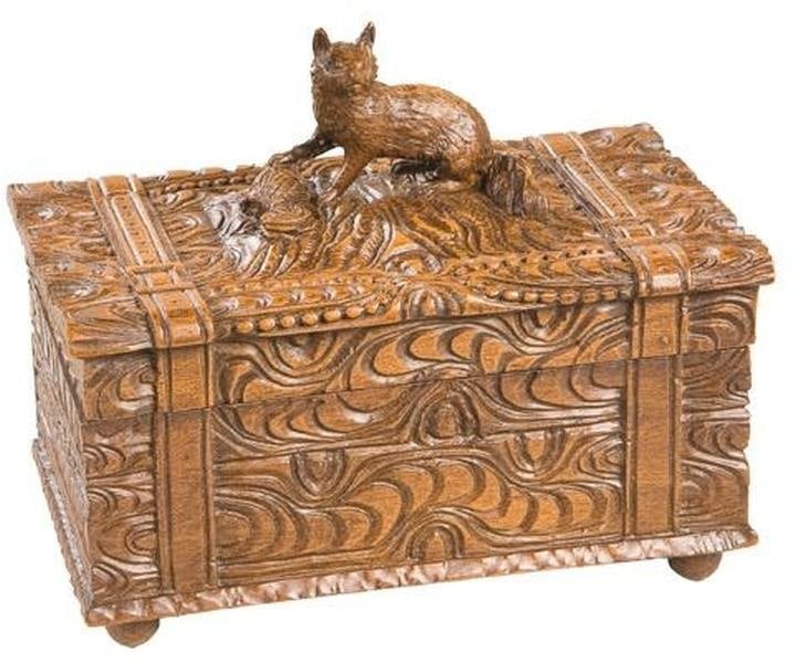 Lodge Style Fox Design Lidded Box Hand-Cast Made in USA (1 of 1)