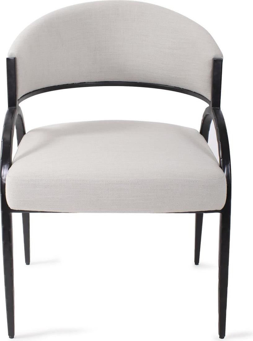 Howard Elliott Dewitt Upholstered Side Chair Arched Back Textured Fabric (1 of 11)