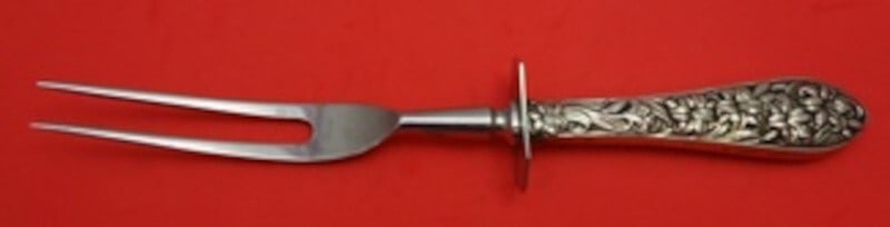 Frank Whiting Easter Lily Sterling Silver Carving Fork 11 1/4" (1 of 2)