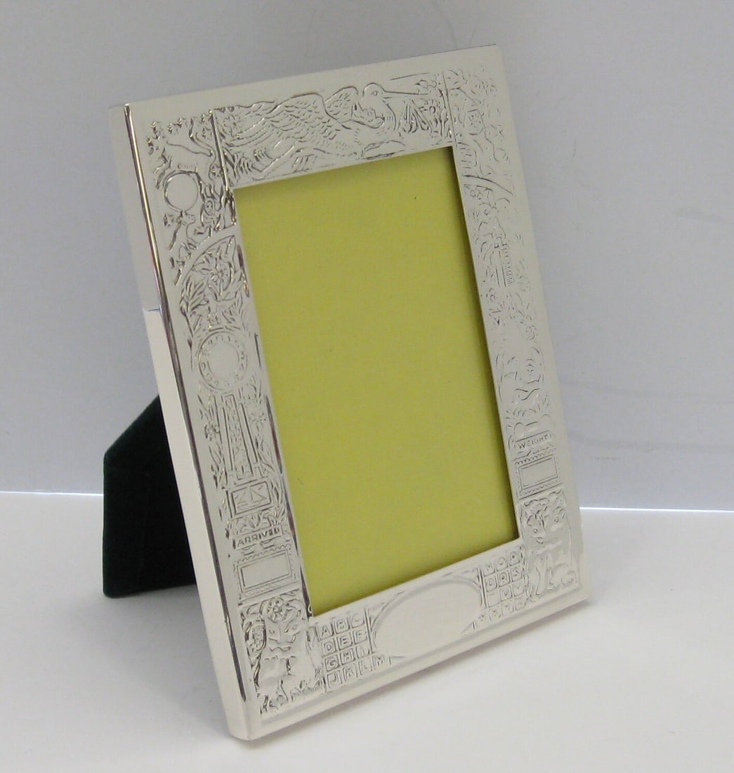 Italian 925 Sterling Silver Glossy Bird Design 3 x 5 Picture Frame (1 of 6)