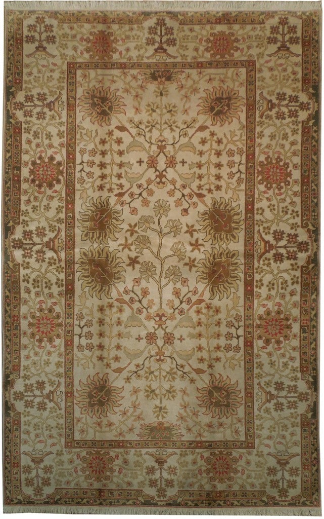 Handmade Oushak Carpet 6 x 9.5 ft Chobi Peshawar Rug (1 of 6)