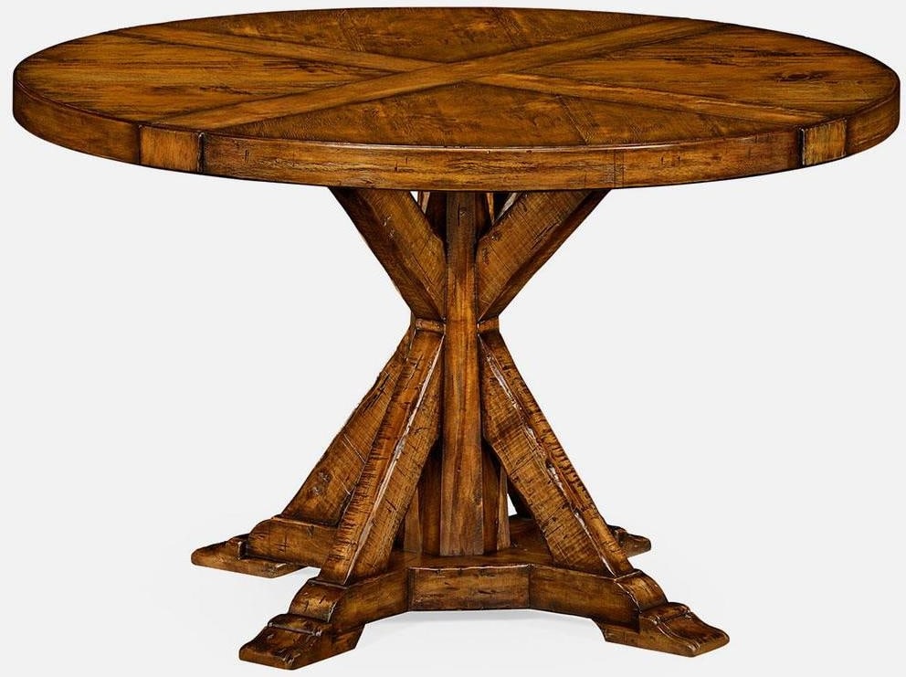 Jonathan Charles Rustic Solid Walnut 48 Inch Circular Dining Table (1 of 3)