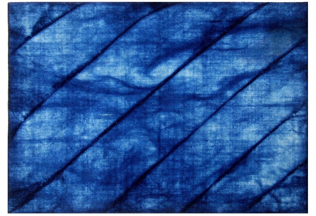 5.4 x 7.8 Blue Modern Loom Knotted Rug Handmade Wool (1 of 1)