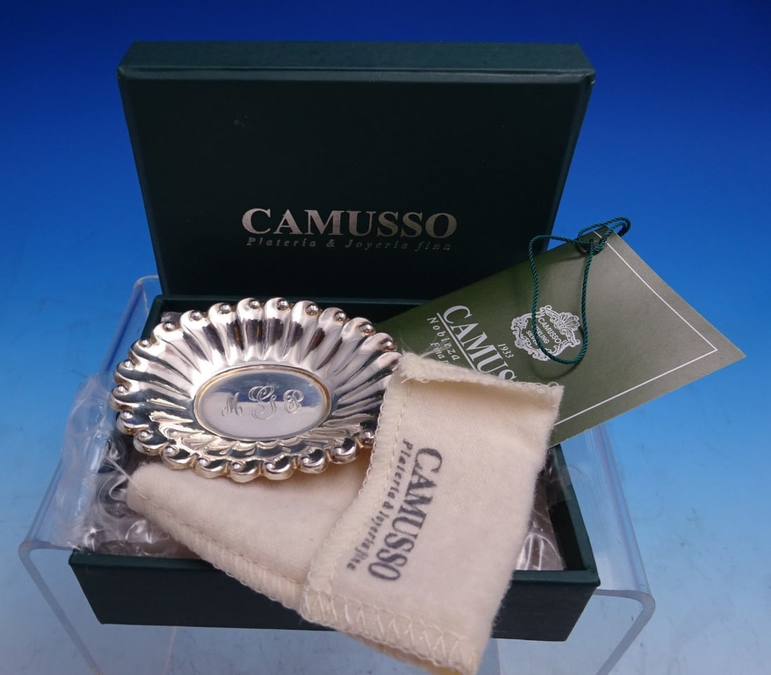 Camusso Colonial Peruvian Sterling Silver Nut Dish Original Box (1 of 4)