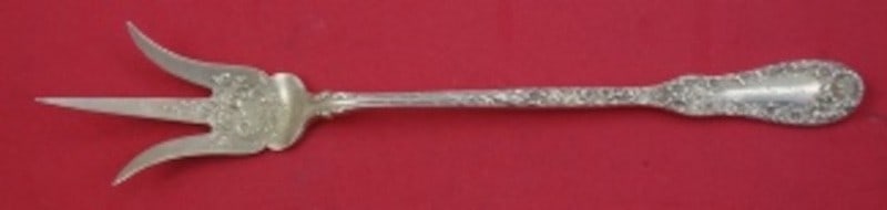 Sterling Silver Lettuce Fork Chrysanthemum Pattern by Dominick and Haff 8 3/8 Inch (1 of 1)