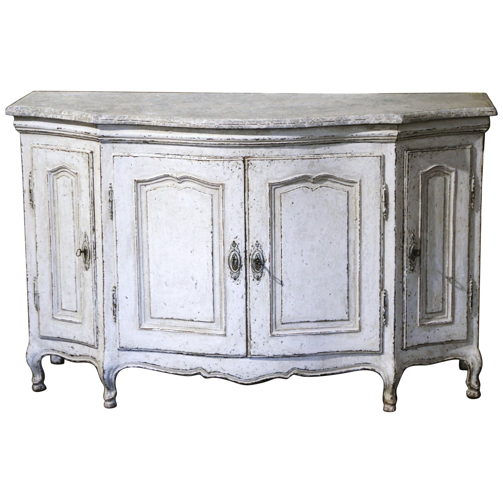 18th Century Louis XV Painted Buffet de Chasse with Faux Marble Top (1 of 15)