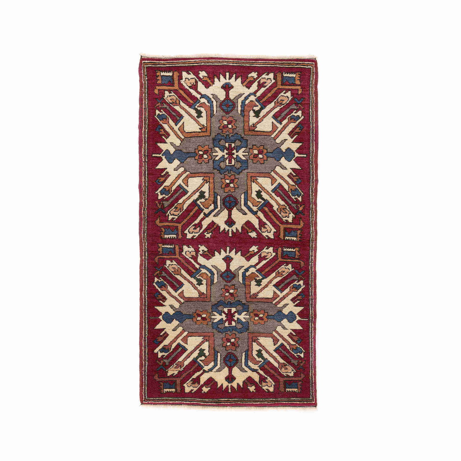 Authentic Handmade Kars Carpet Wool on Wool 35.8 x 68.9 (1 of 8)