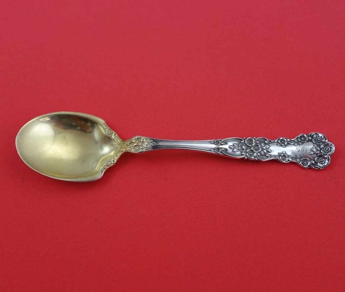 Gorham Buttercup Sterling Silver Ice Cream Spoon Gold Washed 5 1/4" (1 of 3)