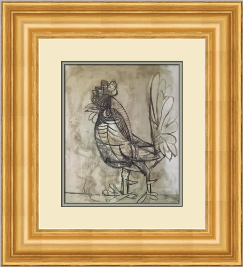 Pablo Picasso Rooster Custom Framed Art Print 1985 Surrealism (1 of 2)