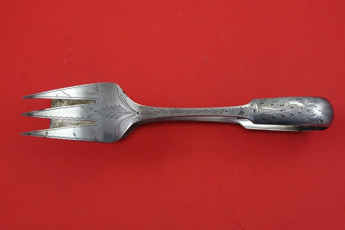Hugh Gelston Coin Silver Asparagus Serving Tong 9 Inch Antique (1 of 2)