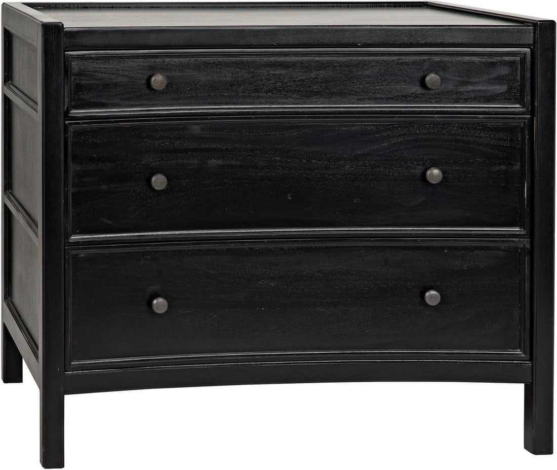 Noir Classic Mahogany Hampton Side Table with Hand-Rubbed Black Finish (1 of 8)