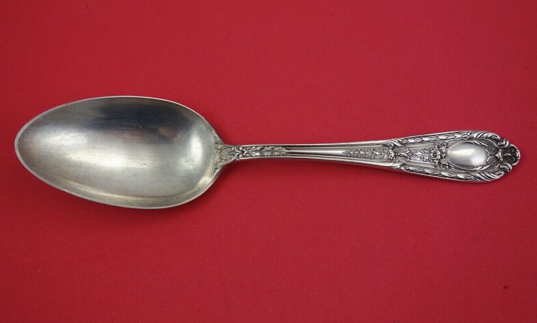 International Silver Fontaine Sterling Silver Serving Spoon 8 3/4" (1 of 2)