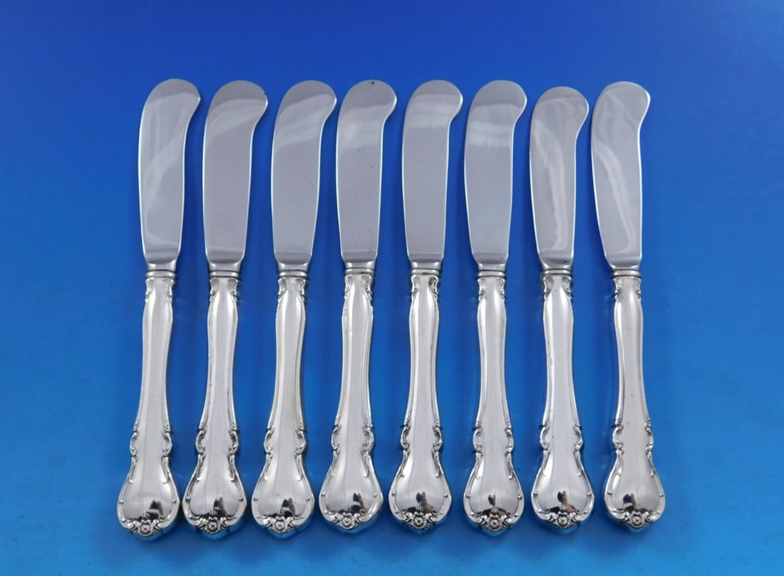 Towle French Provincial Sterling Silver Butter Spreaders Set of 8 (1 of 4)