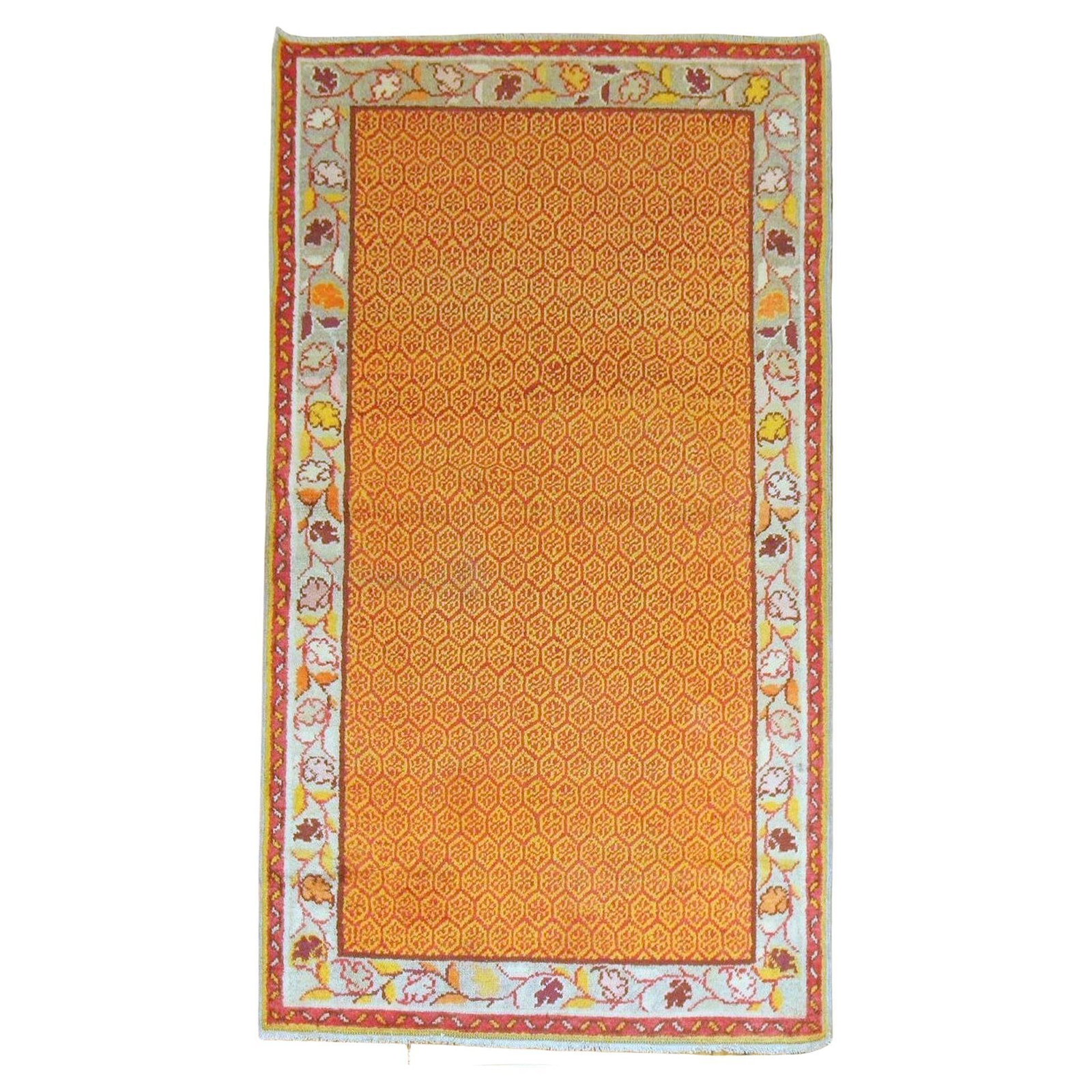 Vintage Orange Peel Anatolian Wool Rug 33 x 63 Aesthetic Movement Turkey (1 of 7)