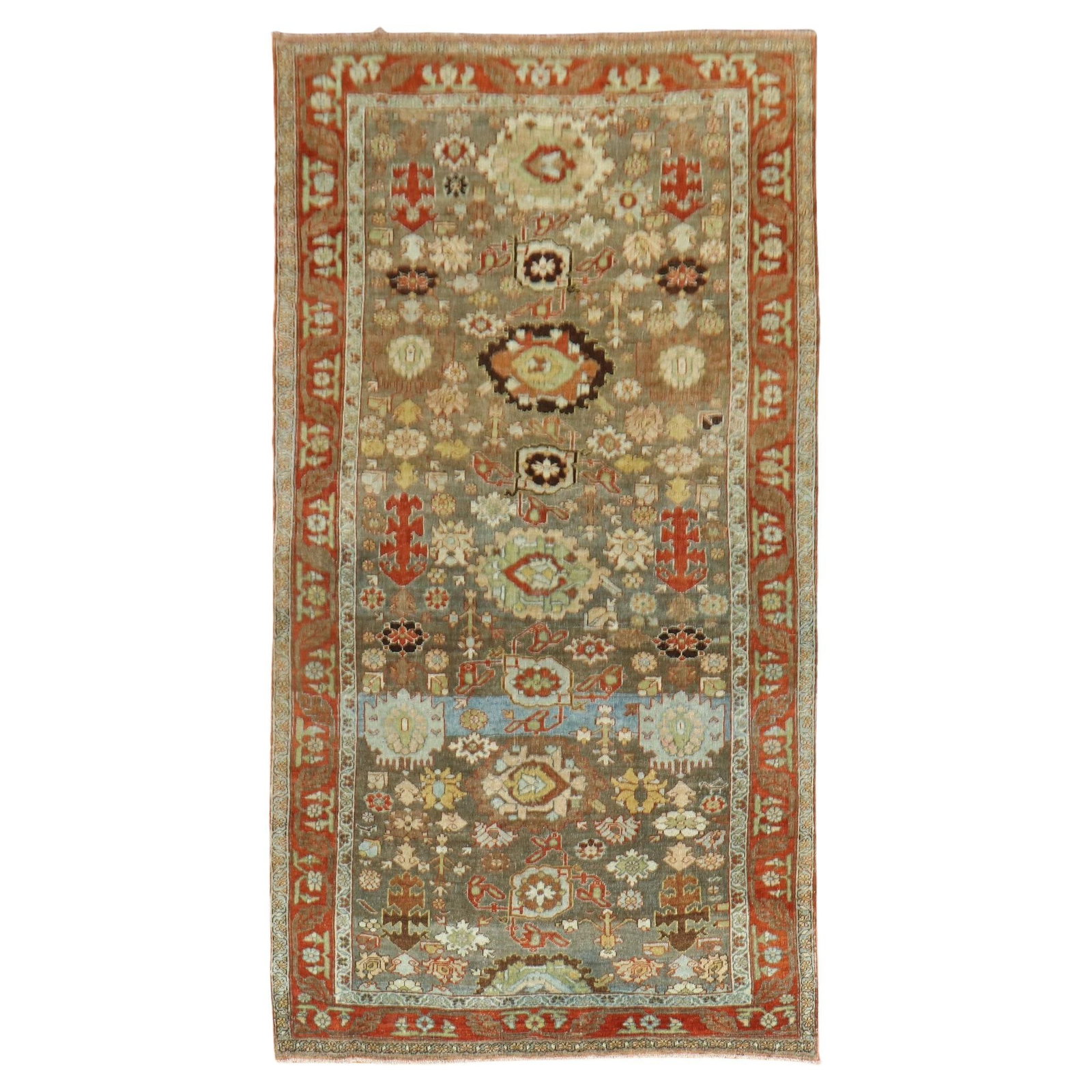 Vintage Hand-Knotted Persian Bidjar Rug 51 x 101 Iran 1920s (1 of 9)