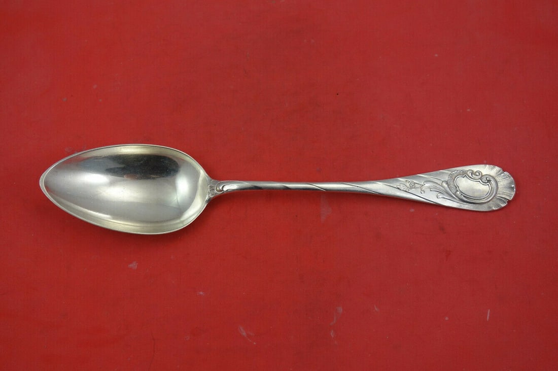 Gebruder Reiner Rocaille 800 Silver Vegetable Serving Spoon 10.5" (1 of 4)