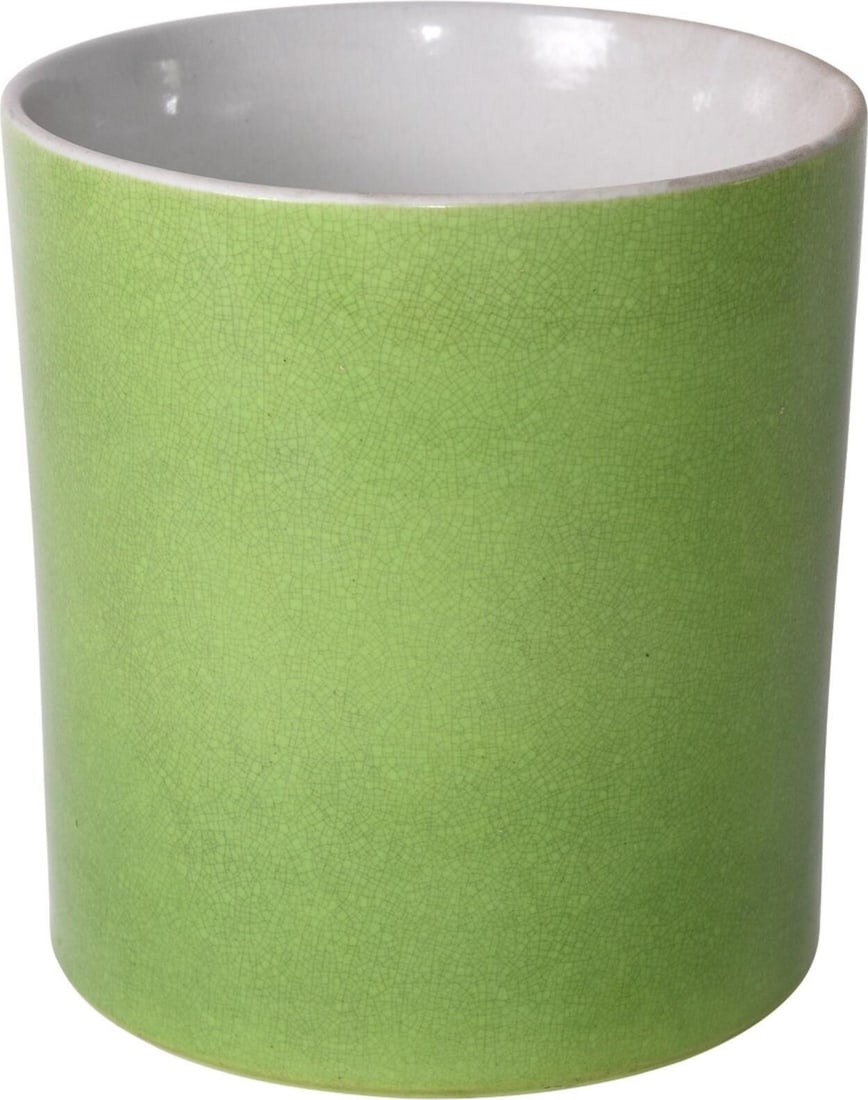 Handmade Ceramic Lime Green Orchid Pot 8" (1 of 1)