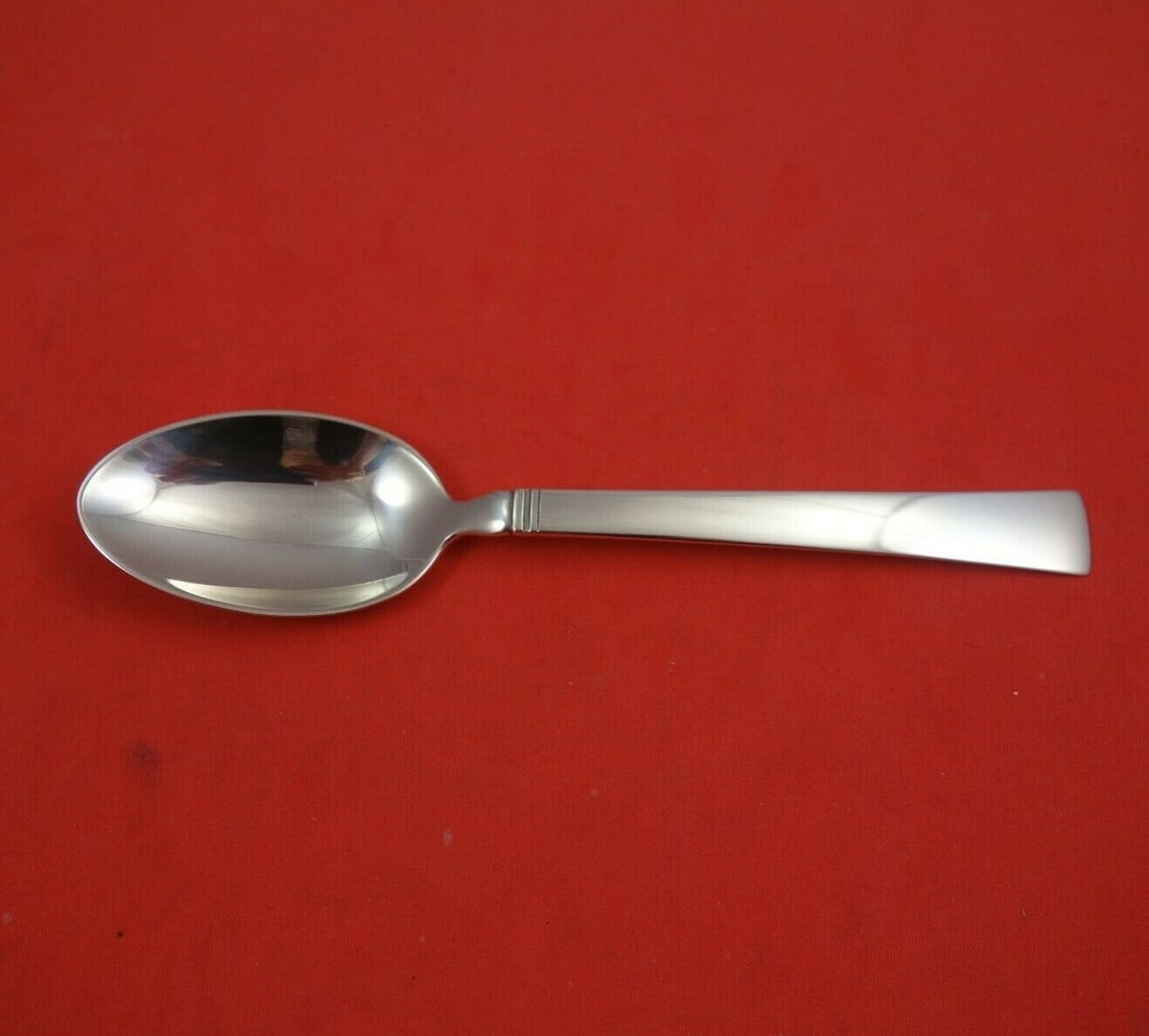 Georg Jensen Blok Acadia Sterling Silver Teaspoon 6 Vintage: Georg Jensen Blok Acadia Sterling Silver Teaspoon 6 Vintage This exquisite teaspoon, part of the Blok - Acadia pattern by Georg Jensen, showcases the timeless elegance of sterling silver craftsmanship