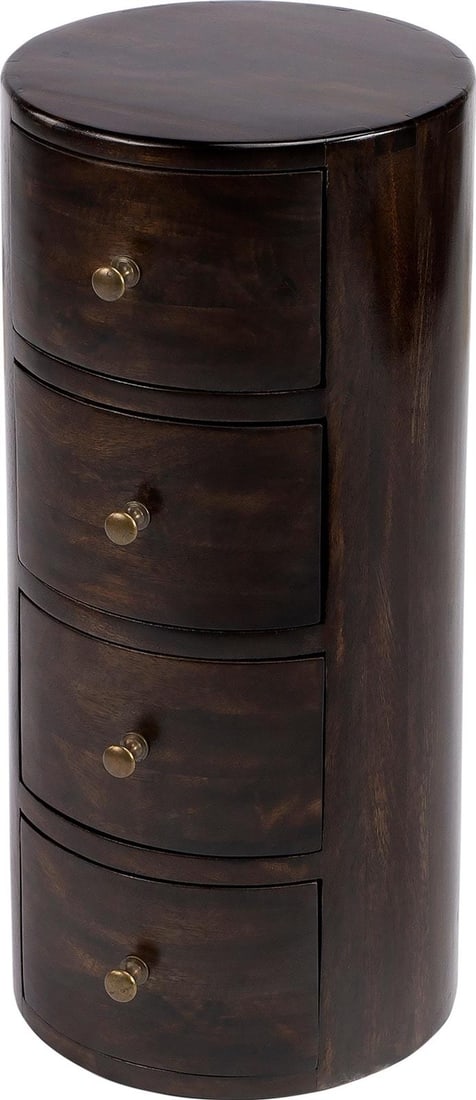 Butler Transitional Brown Liam End Table with Storage: Butler Transitional Brown Liam End Table with Storage Enhance your living space with the Transitional Brown Liam End Table, designed for both style and functionality. This elegant piece features a ric