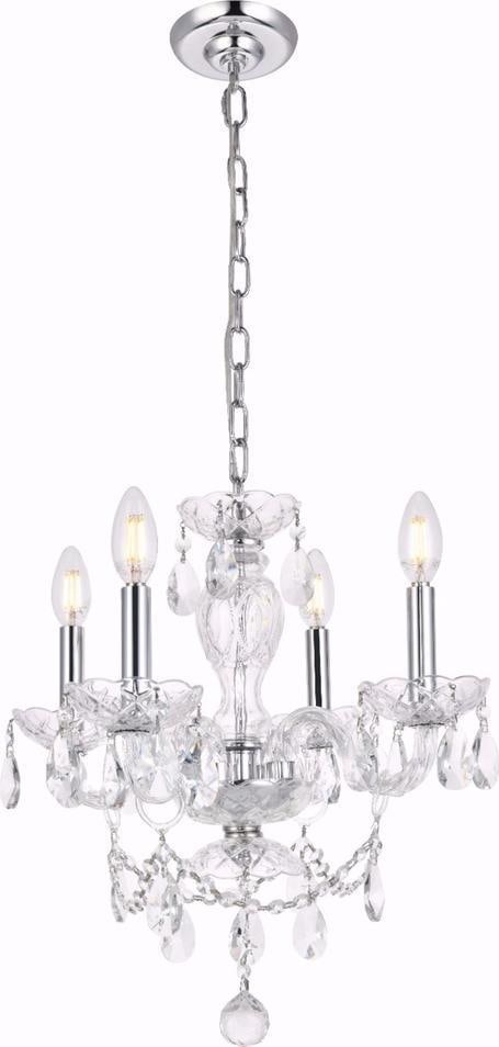 Elegant Lighting Princeton Crystal Pendant Light Chrome Finish (1 of 1)