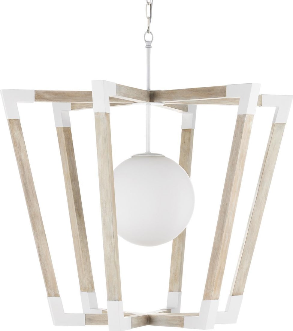 Currey Bastian Sandstone Globe Pendant Adjustable Height Lighting (1 of 6)