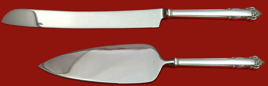 Lunt English Shell Sterling Silver Wedding Cake Set 2pc Custom Made (1 of 1)