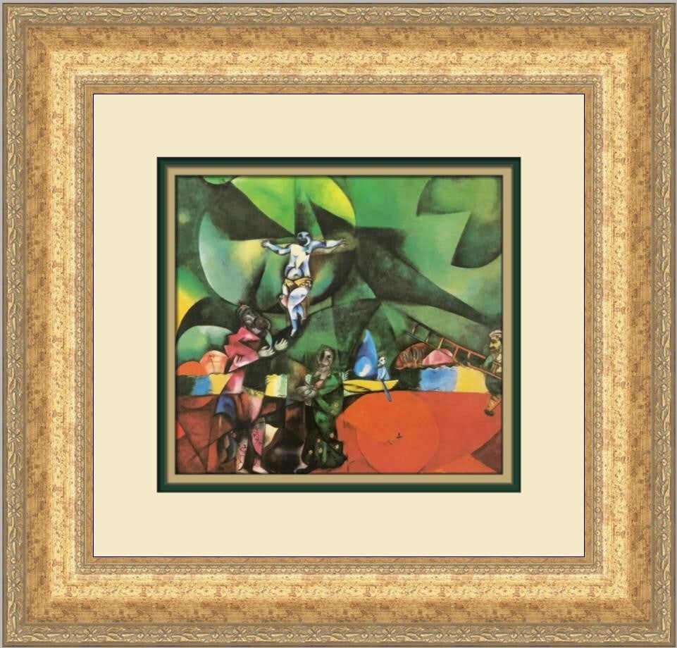 Marc Chagall Golgotha Custom Framed Offset Lithograph Print 17x17 (1 of 2)