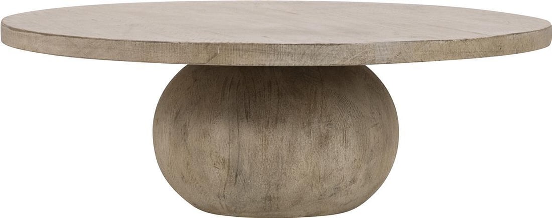 Belize Round Coffee Table Reclaimed Pine Wood Warm Wash Finish (1 of 5)