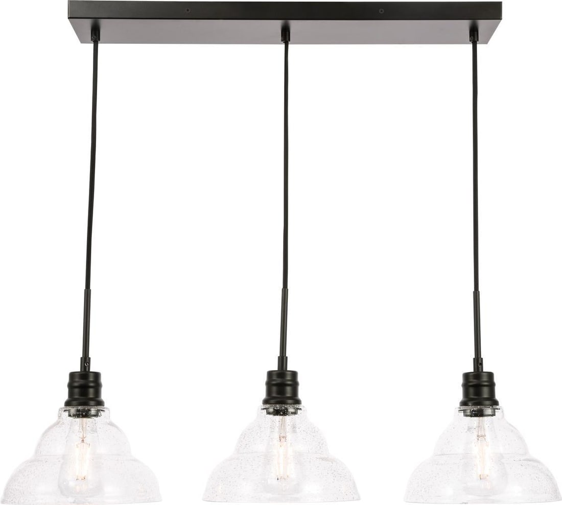 Elegant Lighting Clive 3-Bulb Bowl Chandelier Clear Bubble Finish (1 of 1)