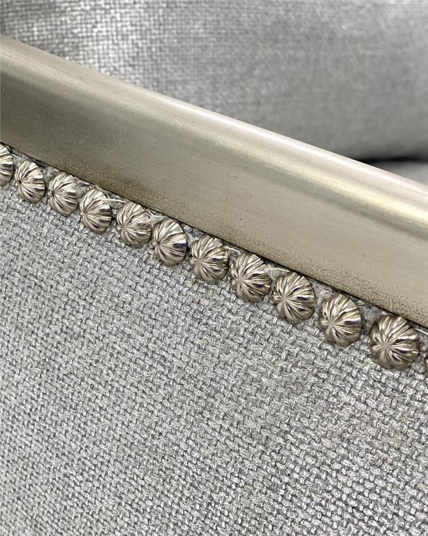 John-Richard Tiffany Chair Fabric Mahogany Burnished Silver Finish (1 of 4)