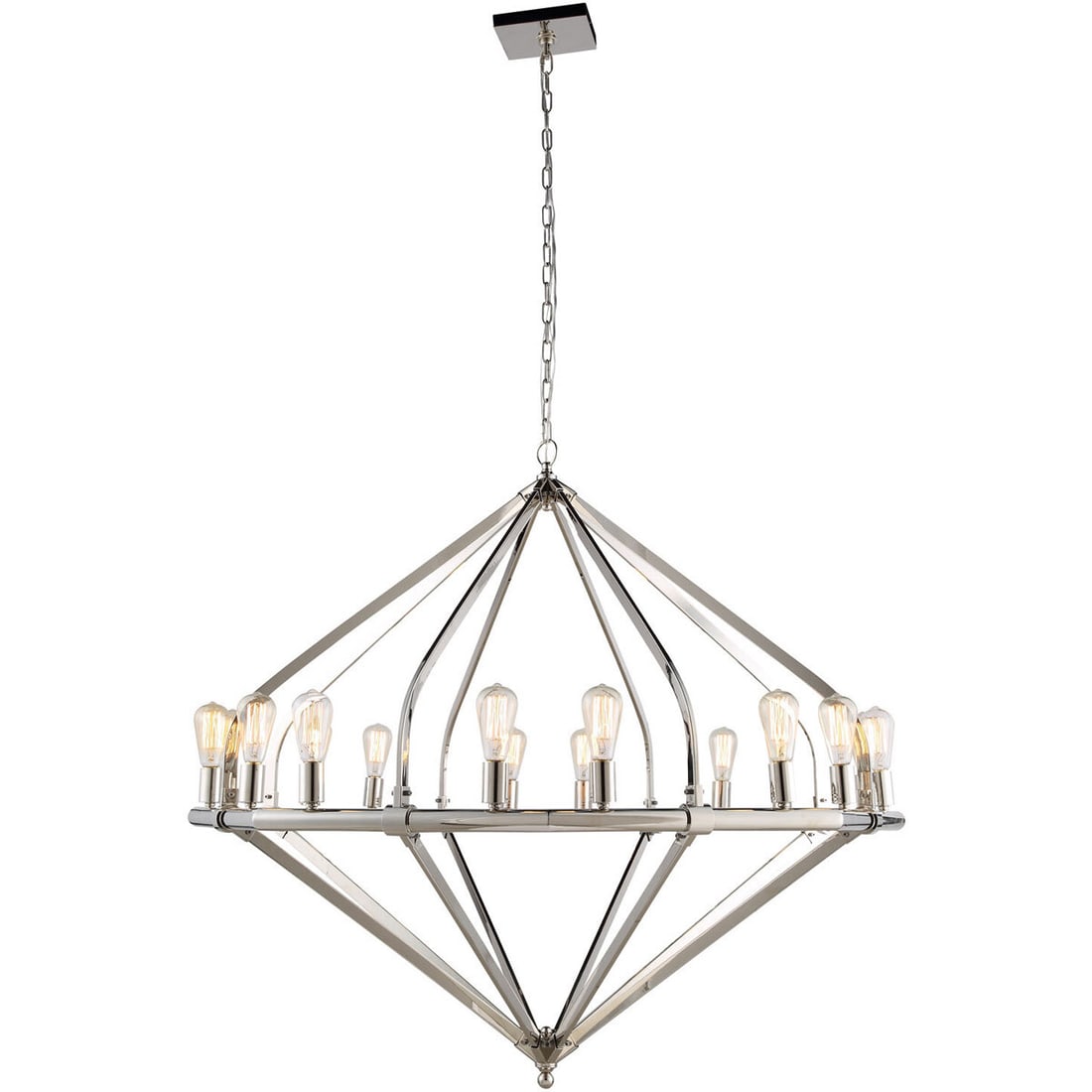 Illumina 16-Light Modern Pendant Chandelier in Polished Nickel 52 Inch (1 of 2)