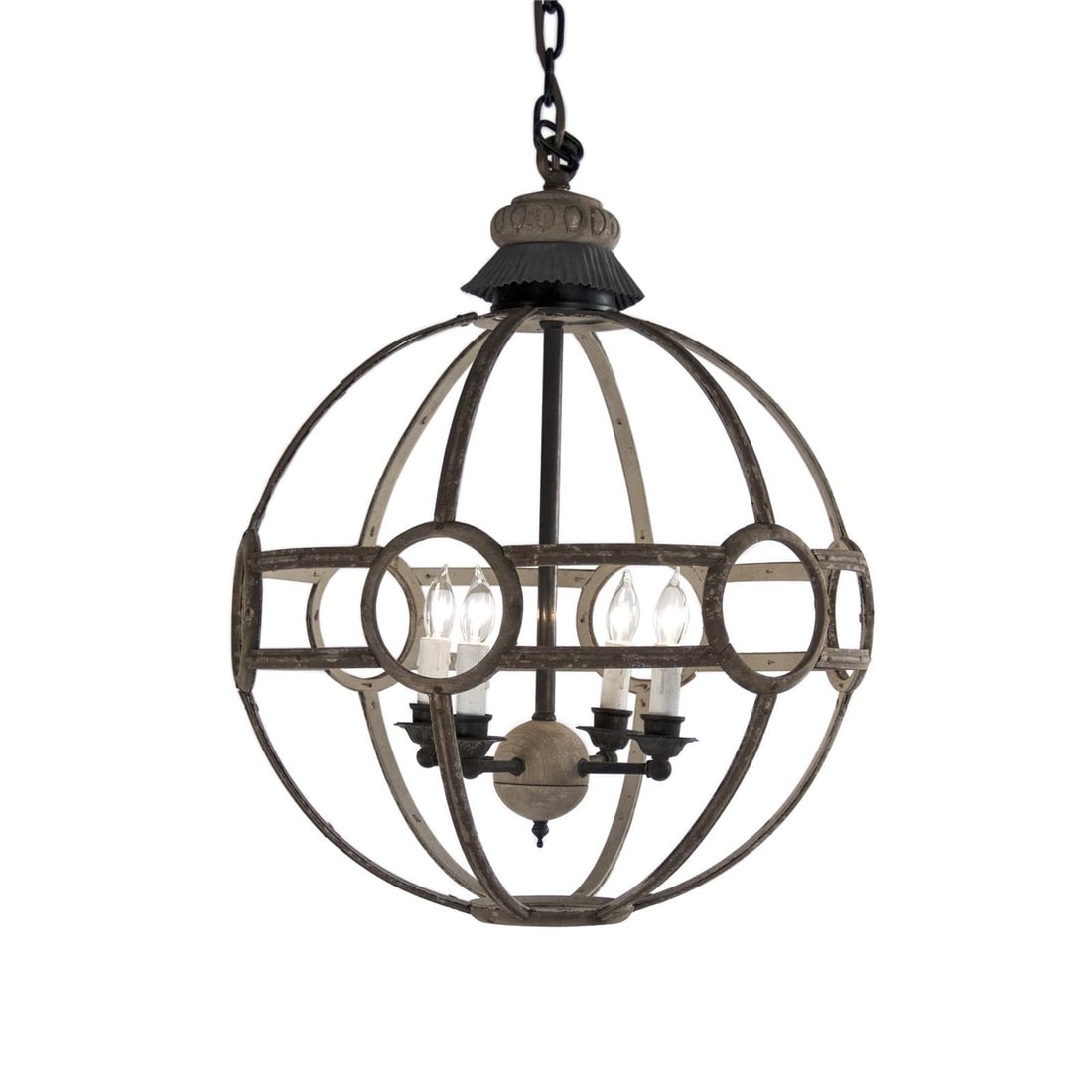 Zentique Luca Chandelier Ebony Elm Classic Design 25in (1 of 4)