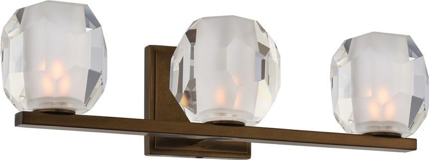 Kalco Regent 3-Light Bronze Bath Fixture Dimmable Glass Shades (1 of 1)
