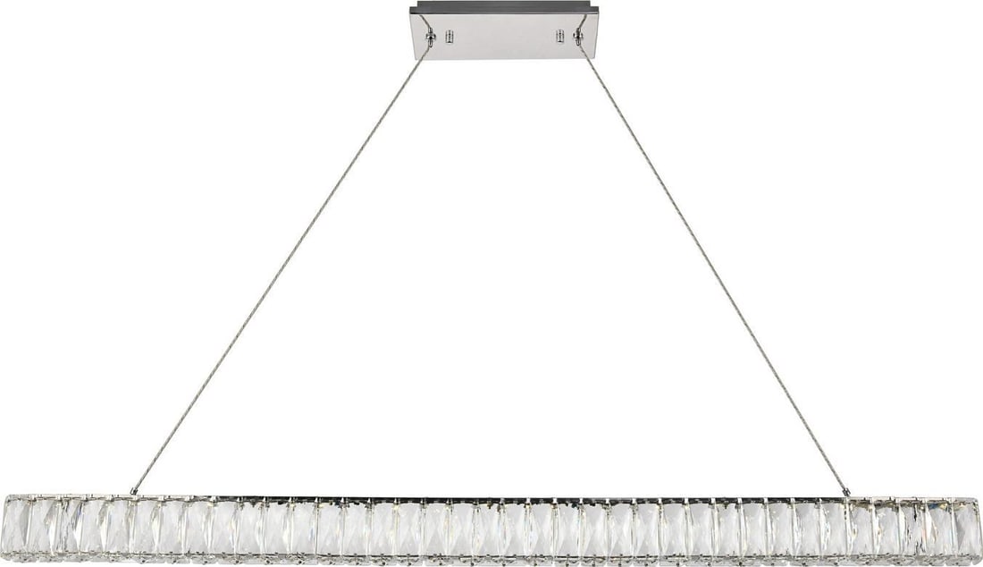 Elegant Lighting Monroe Collection Chrome Pendant Light with Royal-Cut Crystal (1 of 1)