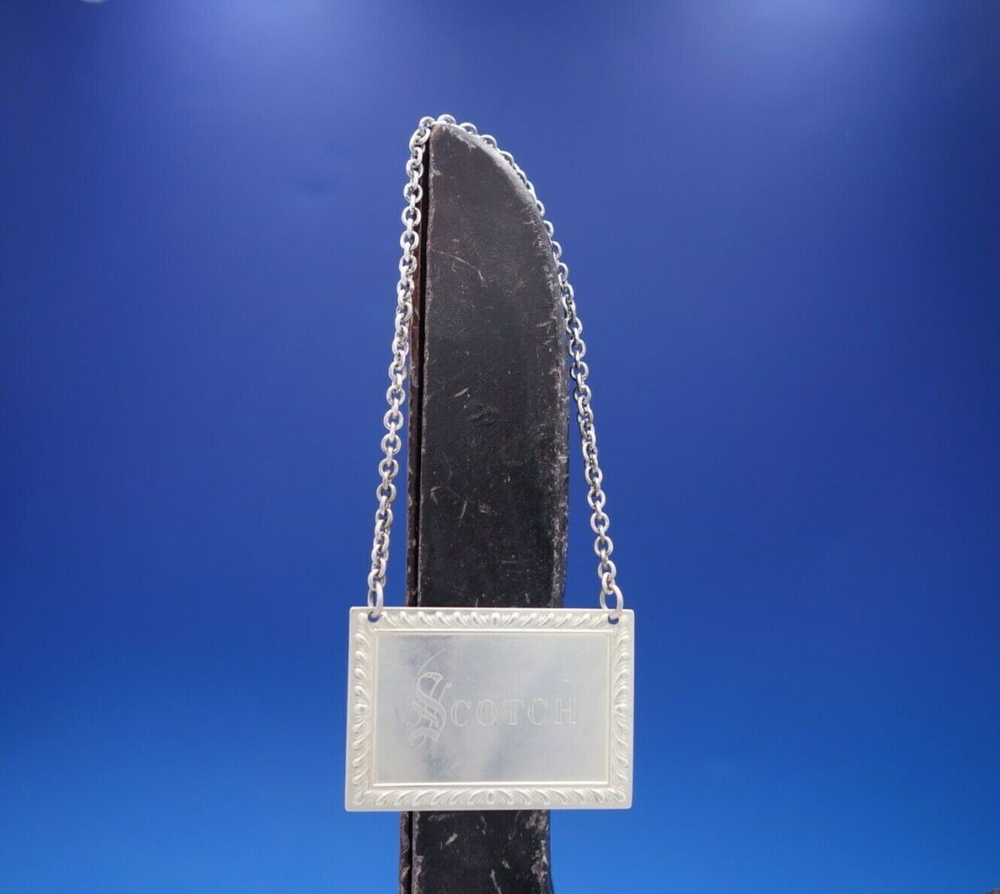 Kirk Sterling Silver Decanter Label SCOTCH 1 1/8 X 1 3/4 (1 of 3)