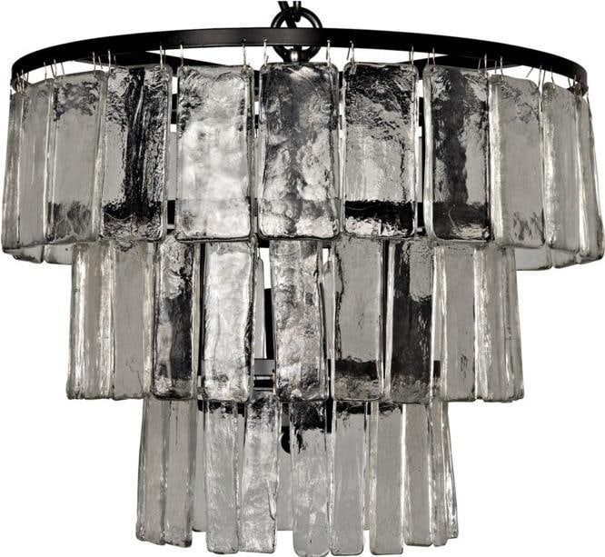 Noir Carnegie Small Black Steel Chandelier 3-Light Industrial (1 of 1)