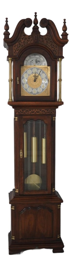 Ridgeway Cherry Tall Case Grandfather Clock with Beveled Glass and Moon Phase Dial (1 of 10)