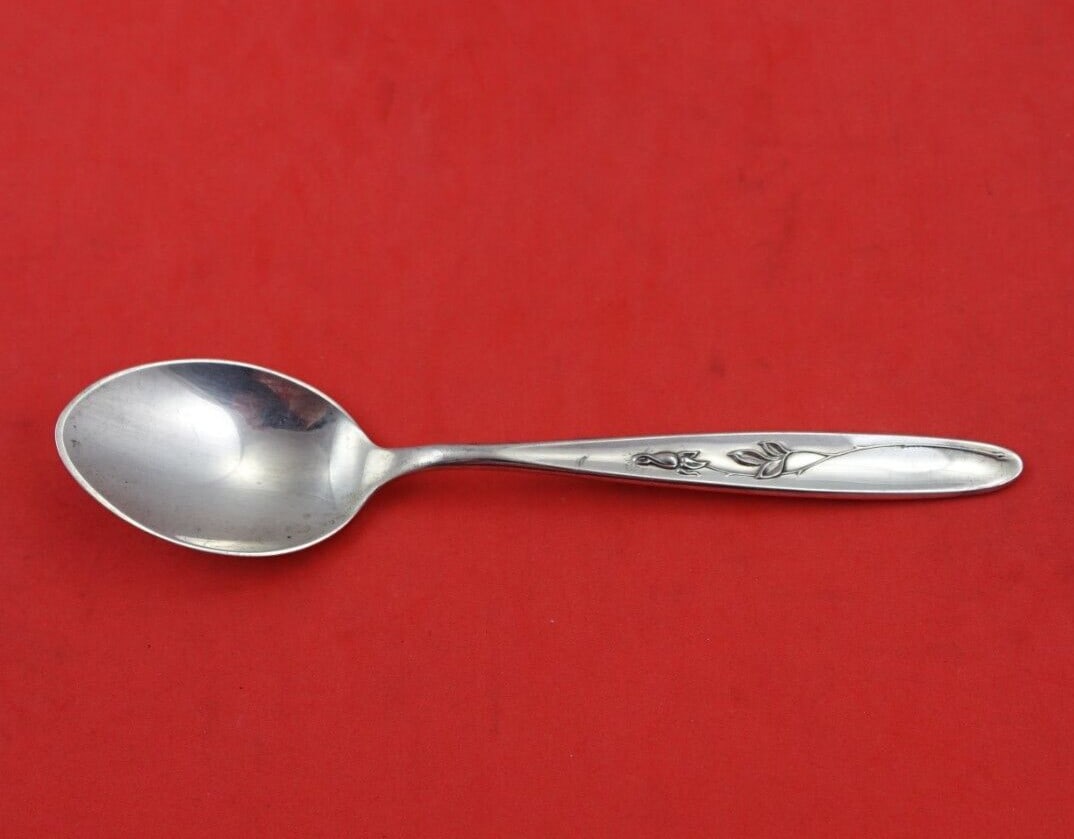 Towle Sterling Silver Rose Solitaire Teaspoon 5 7/8 Inch Flatware (1 of 3)