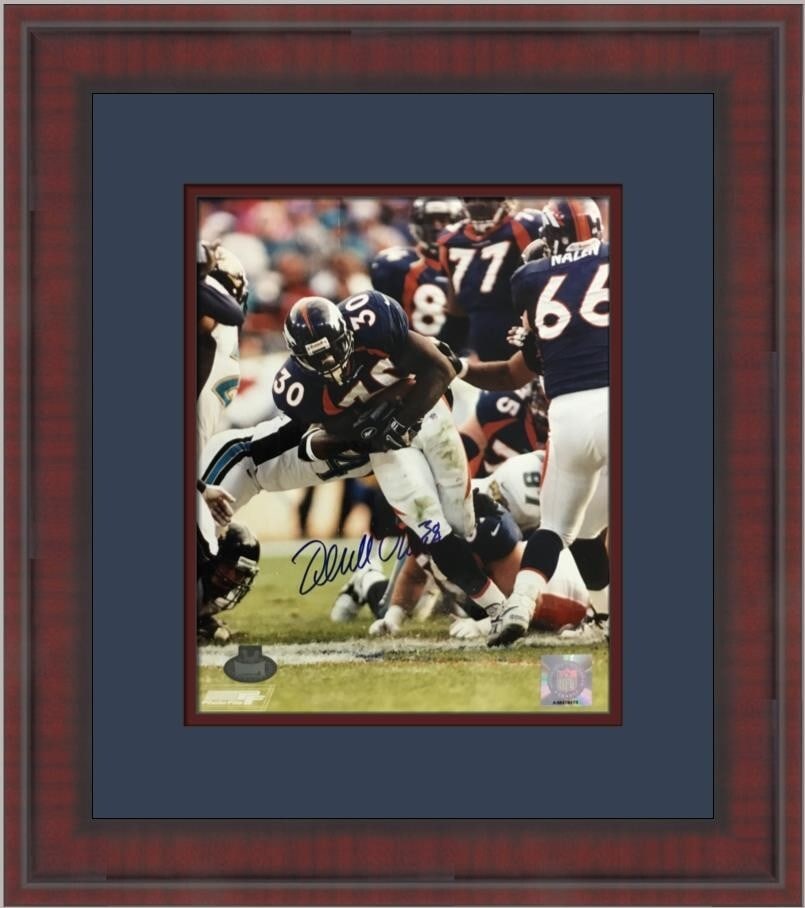 Terrell Davis Signed 8x10 Football Photo Custom Framed NFL Broncos (1 of 5)