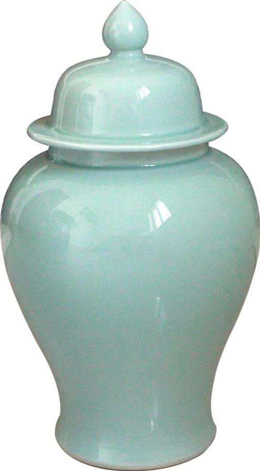 Handmade Celadon Temple Jar Asian Antique Style 15H 7W 7D (1 of 1)