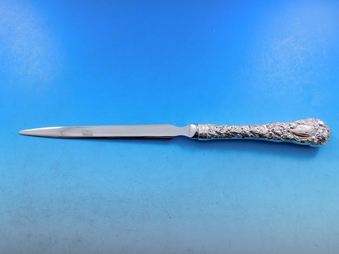 Durgin Chrysanthemum Sterling Silver Custom Letter Opener 9.25" (1 of 7)
