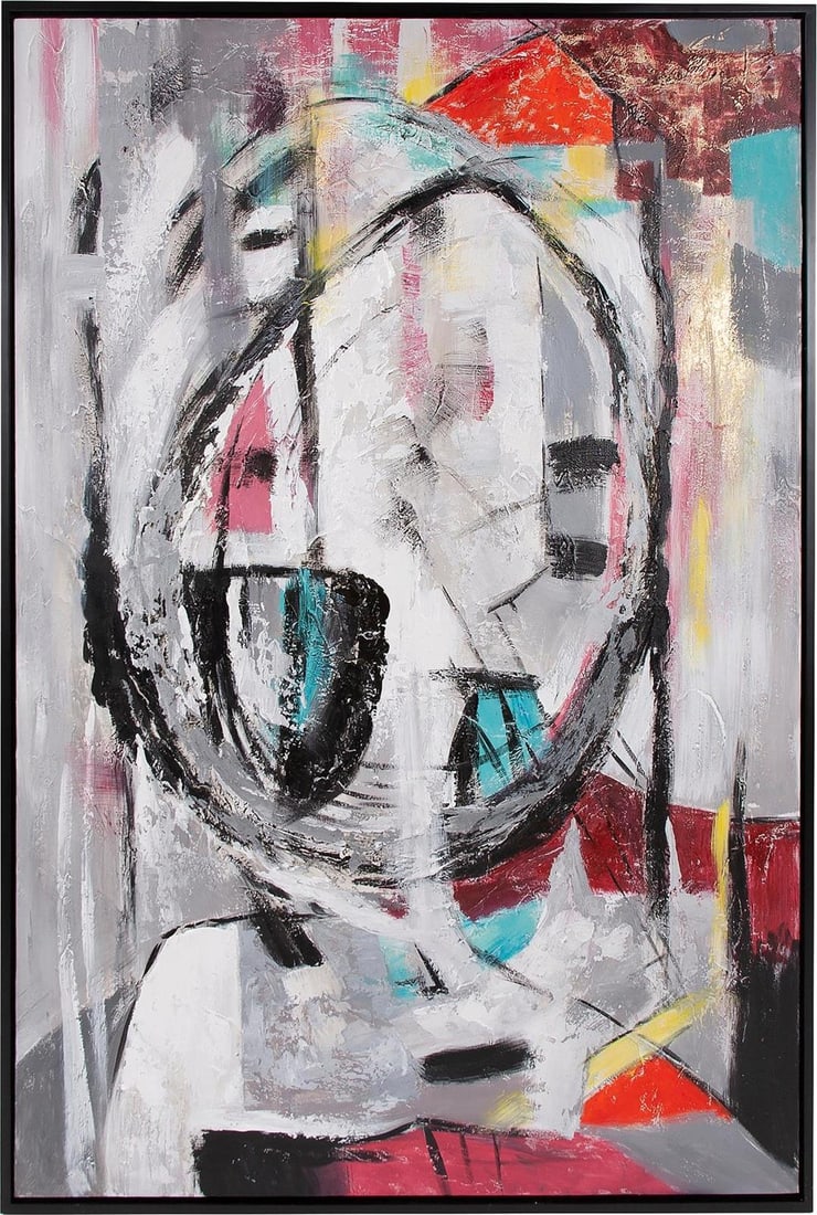 Howard Elliott Mid-Century Modern Thinker Canvas Art with Floating Frame (1 of 5)