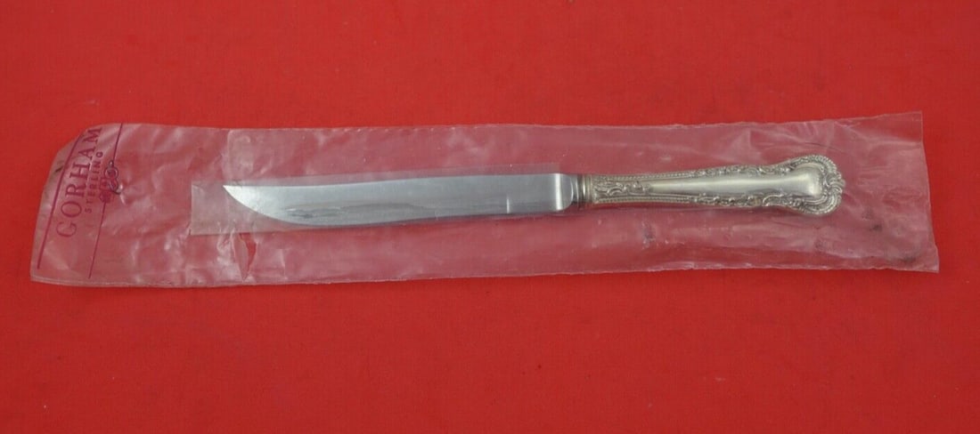 Durgin Cromwell Sterling Silver Steak Knife 8 1/4" Factory Sealed: Durgin Cromwell Sterling Silver Steak Knife 8 1/4" Factory Sealed Introducing the Cromwell steak knife by Durgin, crafted from high-quality sterling silver. This exquisite 8 1/4" knife showcases the e