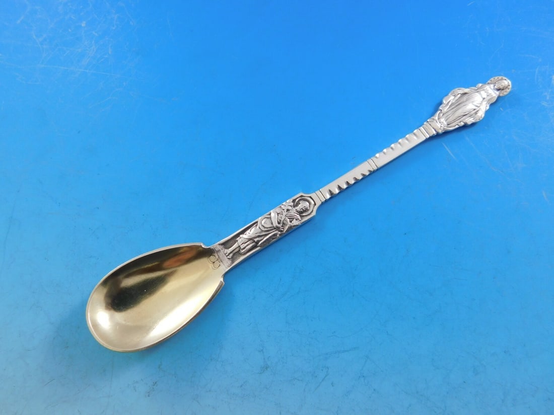 Gorham Apostles Sterling Silver Goldwashed Ice Cream Spoon 5.5" (1 of 5)