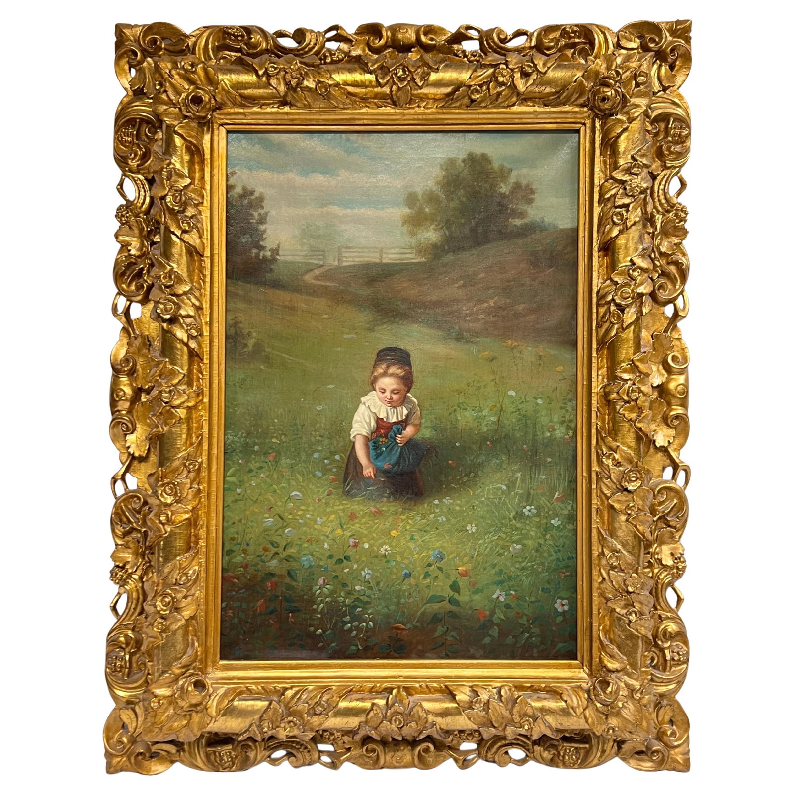 Belle Epoque Canvas Painting After Ludwig Knaus The Spring Circa 1900 (1 of 18)